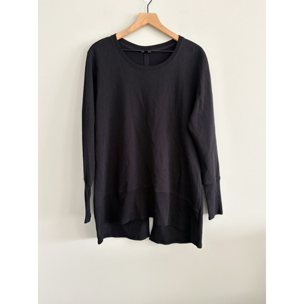 HANNAH Active Wear Sweatshirt Black Womens XL Split Back Gym Athleisure Yoga